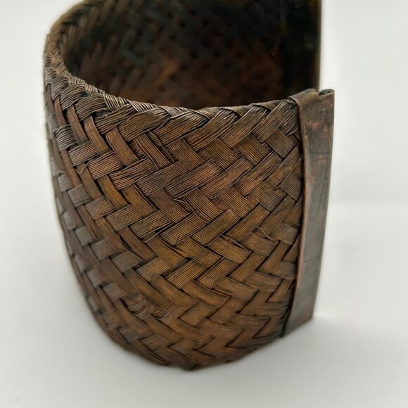 Sarah Cavender Metalworks Woven Copper-tone Cuff Bracelet Wide Design Handmade - Picture 4 of 11